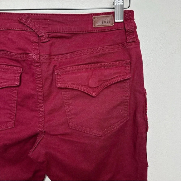 Joie Womens 27 Park Red Skinny Utility Cargo Crop Ankle Pants - Picture 13 of 15